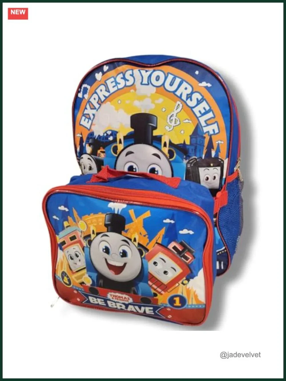 Thomas & Friends Kids Backpack with Detachable Lunch Box, Polyester, 16 Inch